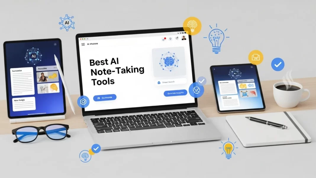 Comparison of AI note-taking apps for meetings, personal notes, and research.