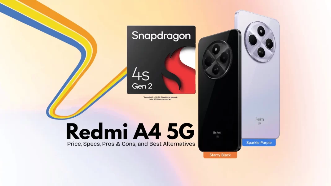 Redmi A4 5G front and back in Starry Black
