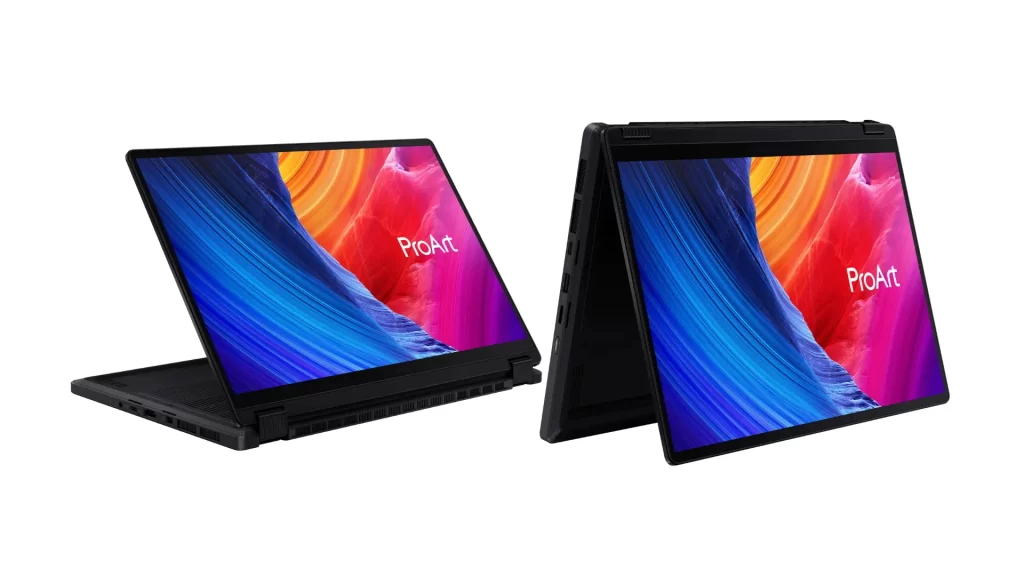 Asus ProArt PX13 in tablet mode with stylus on the 3K OLED touchscreen