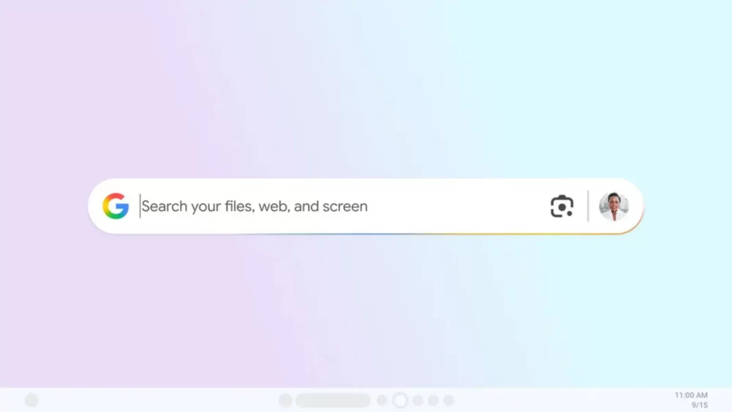 Google AI App floating search bar on Windows desktop.