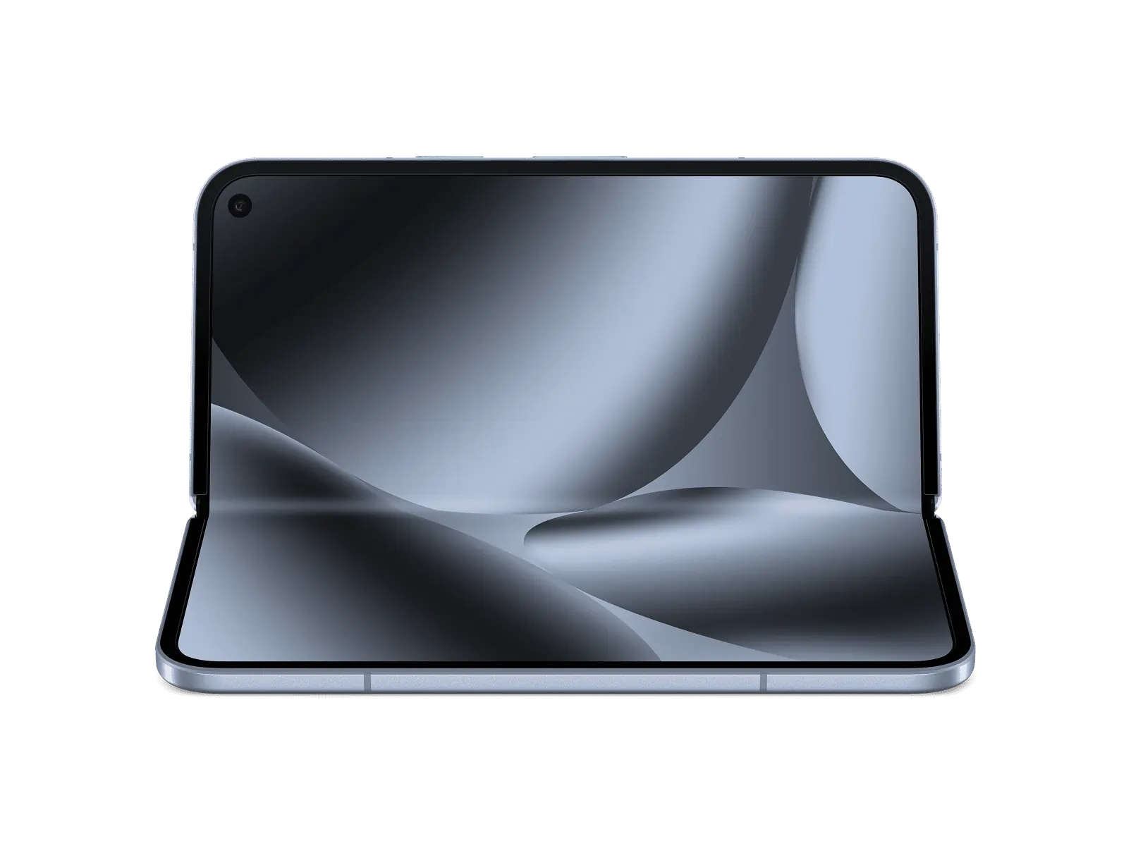 Google Pixel 10 Pro Fold in flex mode, inner display half open, front view