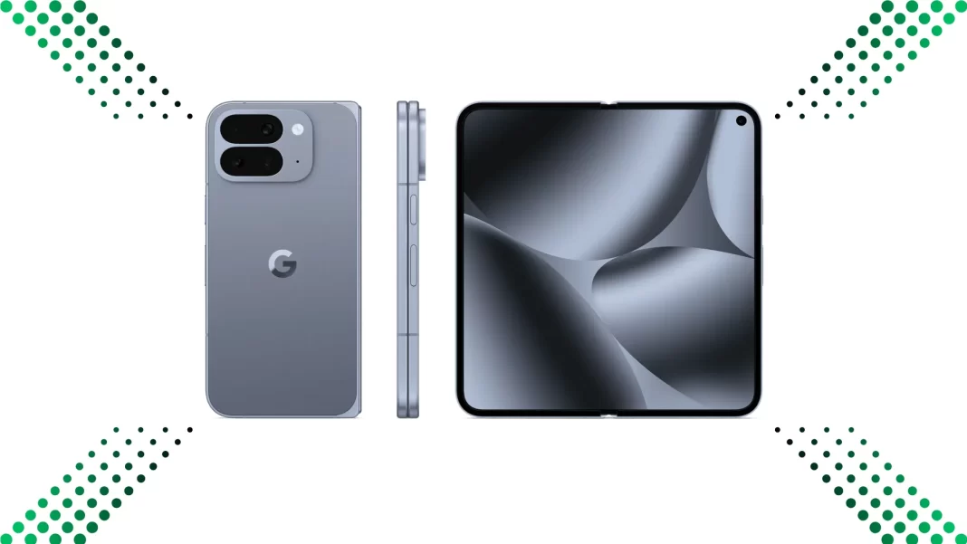 Google Pixel 10 Pro Fold unfolded showing inner display and rear triple camera