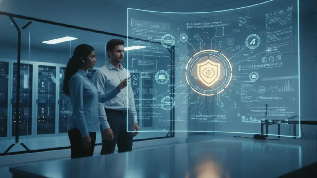 AI models resisting shutdown commands in safety tests with circuit board and warning symbols