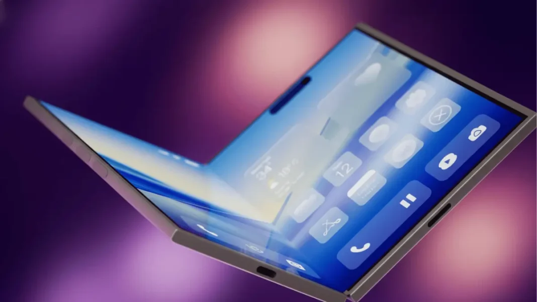 Apple iPhone Fold 2026 concept showing book-style foldable design with 7.8-inch display