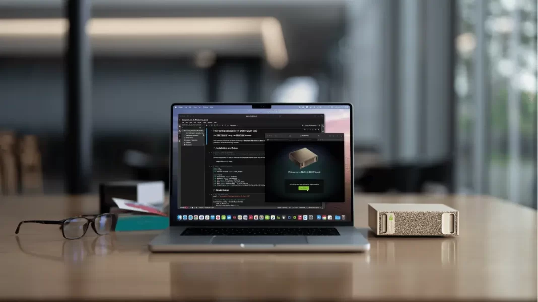 NVIDIA DGX Spark mini AI computer on a desk