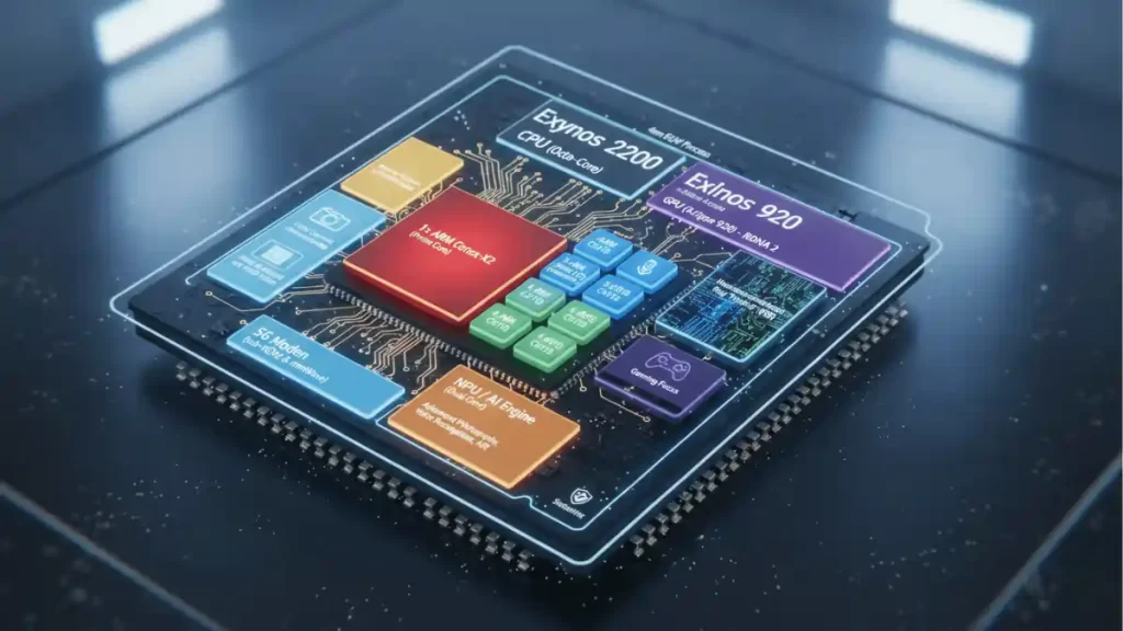 The Samsung Exynos 2200 is a high-end system-on-a-chip (SoC) designed by Samsung Electronics