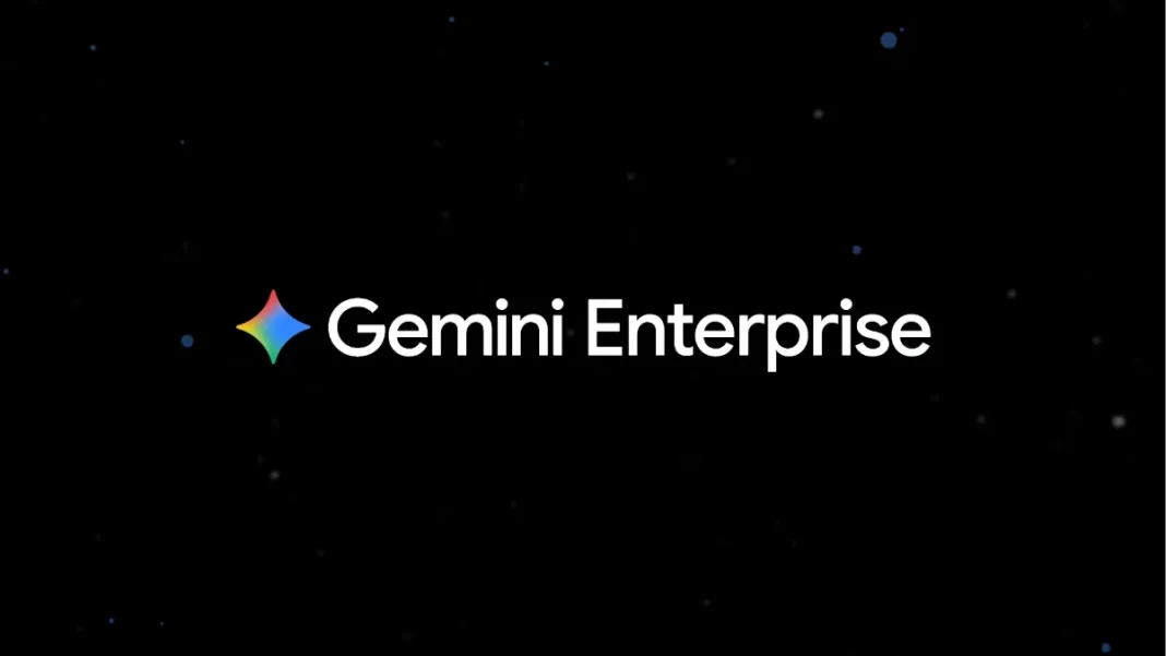 Gemini Enterprise chat interface with company connectors and agents.
