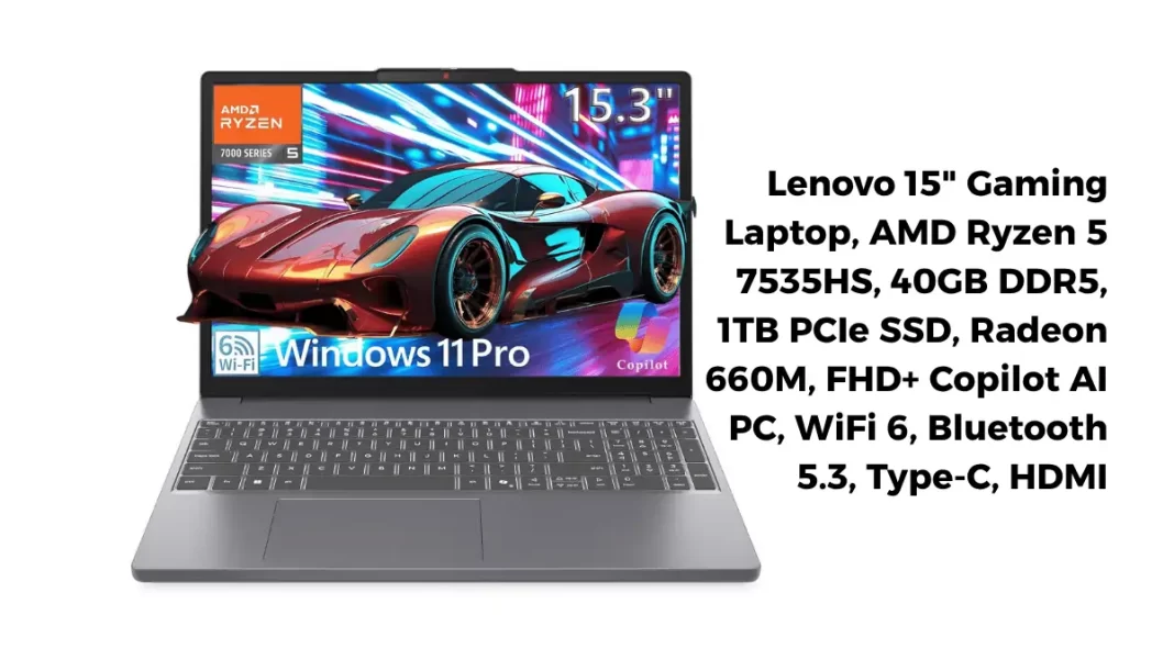 Lenovo gaming laptop deal shown on desk with Amazon Prime Big Deal Days banner