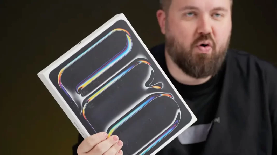 Leaked M5 iPad Pro retail box on desk