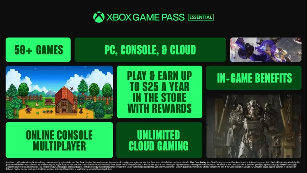 Xbox Game Pass Essential, Premium, Ultimate tiers in 2025