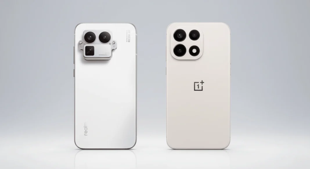 Realme GT 8 Pro and OnePlus 15 flagship smartphones side by side comparison