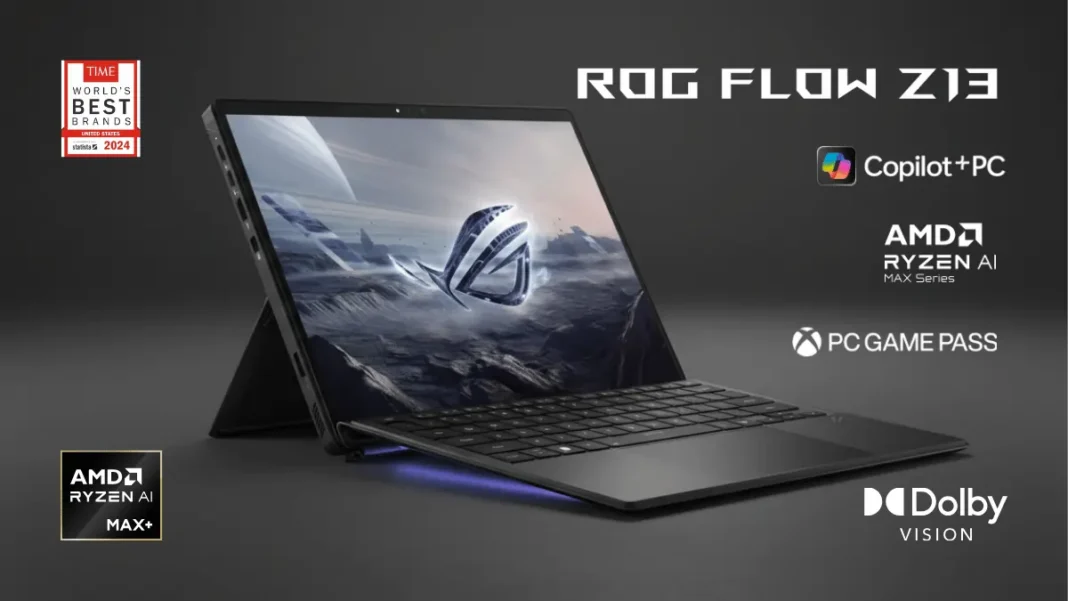 ASUS ROG Flow Z13 2025 gaming tablet with detachable keyboard and kickstand