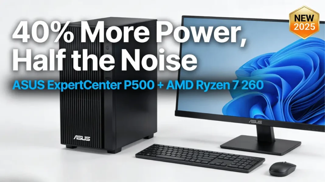 ASUS ExpertCenter P500 Mini Tower business desktop computer with compact design and front USB ports