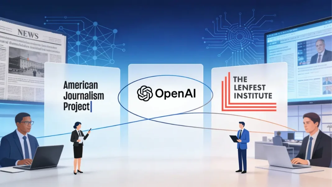 OpenAI Academy for News Organizations partnership announcement with American Journalism Project and Lenfest Institute