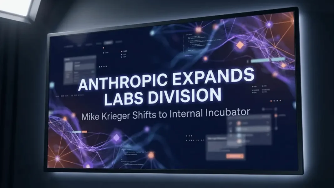 Anthropic Labs expansion announcement with Mike Krieger transitioning from CPO to co-lead internal AI incubator team
