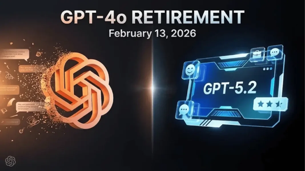 OpenAI retires GPT-4o and legacy models on February 13, 2026, transitioning users to GPT-5.2 with personality customization features