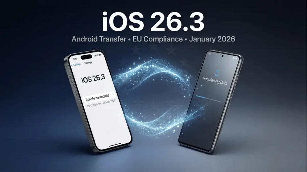 Apple iOS 26.3 beta 2 featuring iPhone to Android wireless transfer tool and EU Digital Markets Act compliance features
