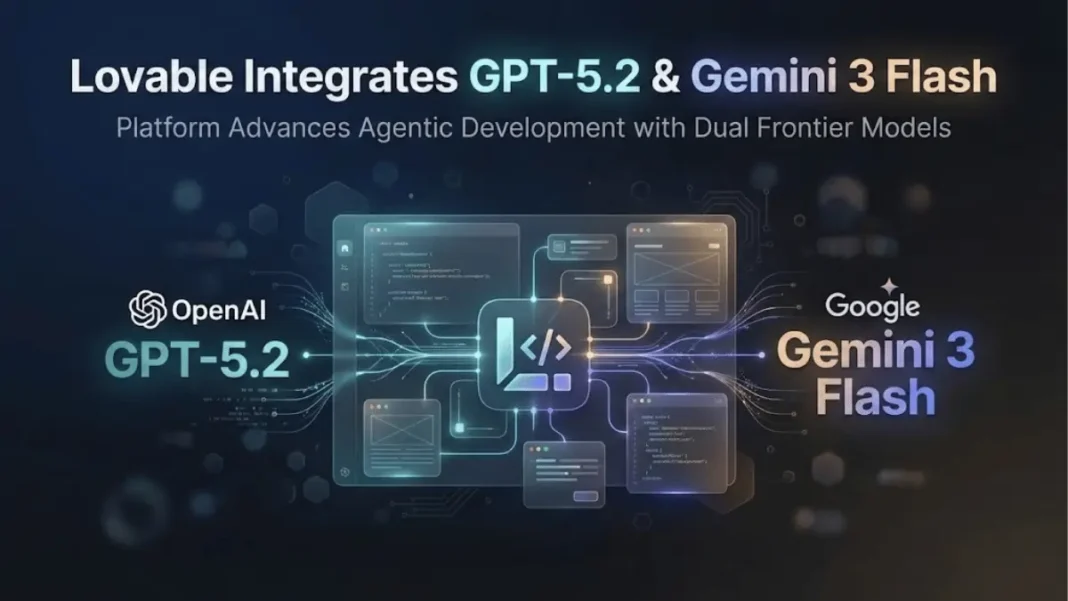 Lovable AI platform integration with OpenAI GPT-5.2 and Google Gemini 3 Flash models announced January 2026