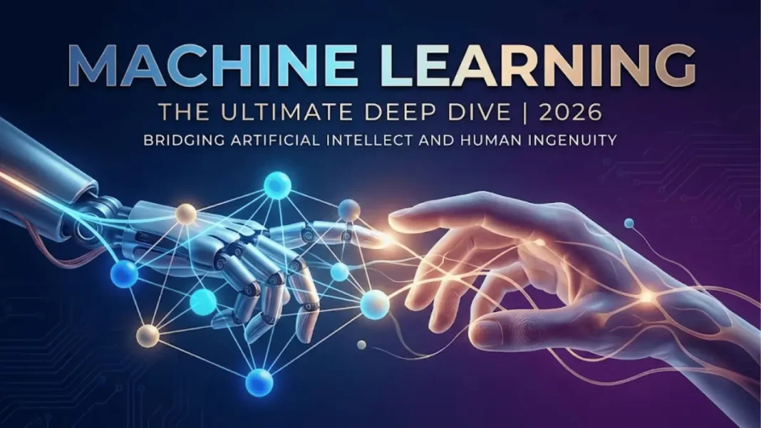 Machine Learning neural network visualization with glowing interconnected nodes on gradient background - AdwaitX Ultimate Guide