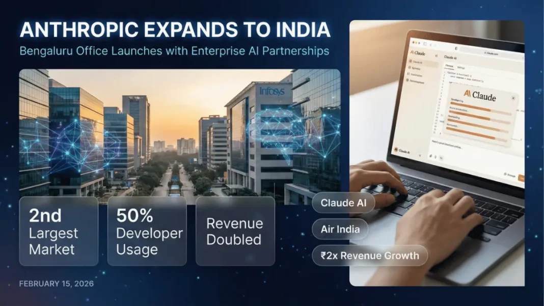 Irina Ghose, Managing Director of Anthropic India, announcing the launch of the company's first India office in Bengaluru in February 2026