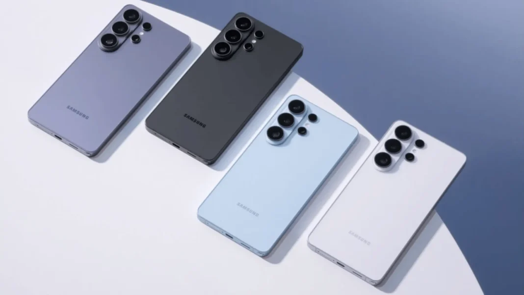 Samsung Galaxy S26 Ultra held in hand showing rear camera system and Galaxy AI interface in 2026