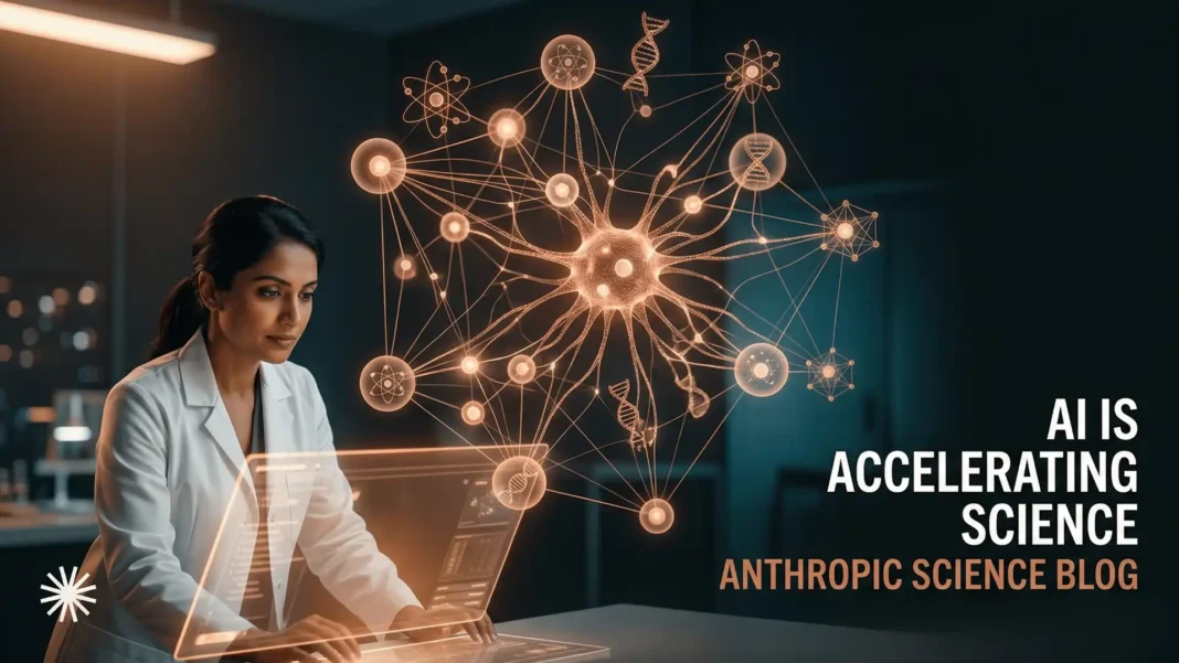 Anthropic Science Blog launch page showing Claude AI assisting scientific research workflows in 2026