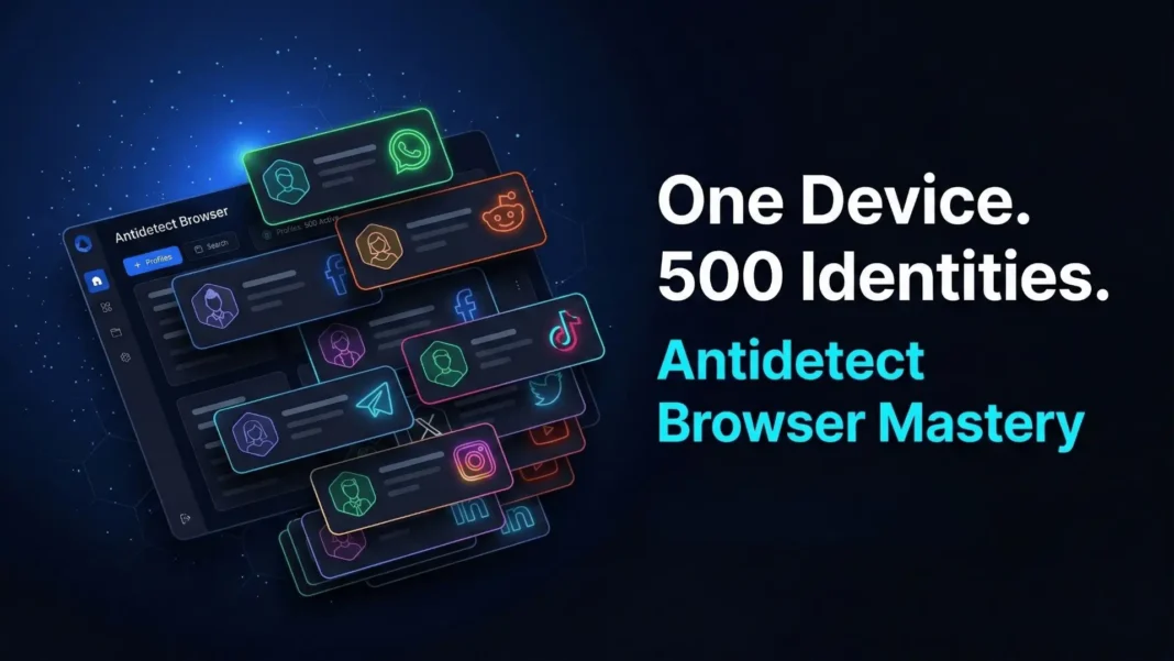 Multilogin antidetect browser dashboard showing multiple social media account profiles on cloud phones in 2026